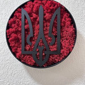 Кругла Картина з Моху Тризуб