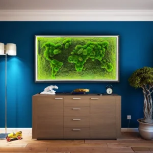 3D карта світу з підсвіткою та мохом кульовим і плоским
