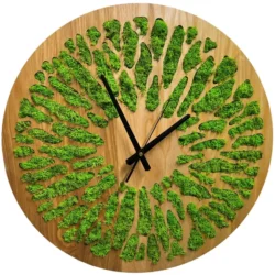 Moss-Clock-1_result Круглий дерев'яний годинник з мохом ягель