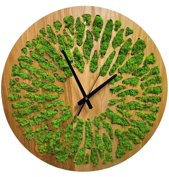 Moss-Clock-1_result Круглий дерев'яний годинник з мохом ягель